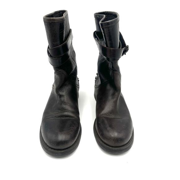 BOEMOS women’s biker Moto studded leather boots size 39 = 8 - Picture 4 of 13